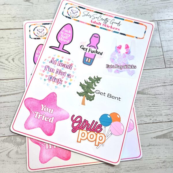 il_fullxfull.7816540640_iwj0-1 Funny Adult Sticker Sheet | Sarcastic Dark Humor Gag Gift for Her