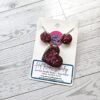 Hot Pink Wood Resin Heart Necklace and Earring Set | Handmade Jewelry