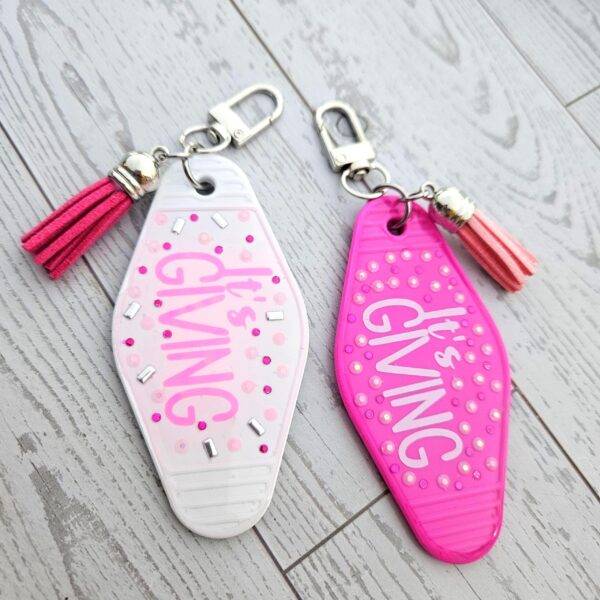 il_fullxfull.7826464550_496i-1 It's Giving Rhinestone Resin Motel Keychain Trendy Pink Gift
