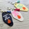 This Is Fine Resin Motel Keychain Funny Meme Sarcastic Gift