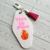 This Is Fine Resin Motel Keychain Funny Meme Sarcastic Gift