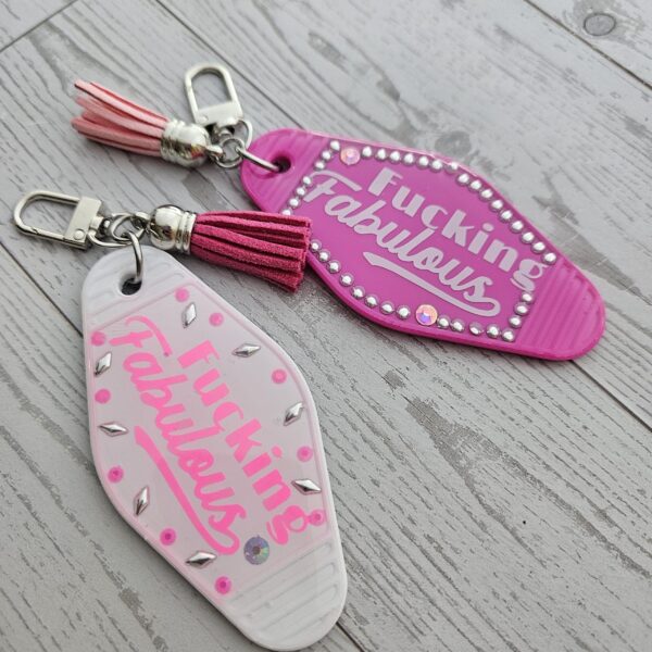 il_fullxfull.7832278456_560c-1 Rhinestone Resin Motel Keychain: Hot Pink or Blush Glam Statement Accessory