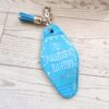 Big Feminist Energy Motel Keychain | Retro Rhinestone Bag Charm
