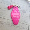Big Feminist Energy Motel Keychain | Retro Rhinestone Bag Charm