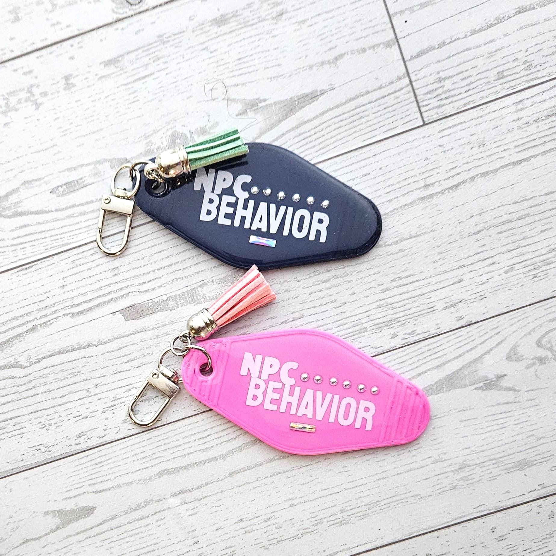 NPC Behavior Resin Motel Keychain, Funny Meme Bag Charm, Sarcastic Gift for Her - Image 8