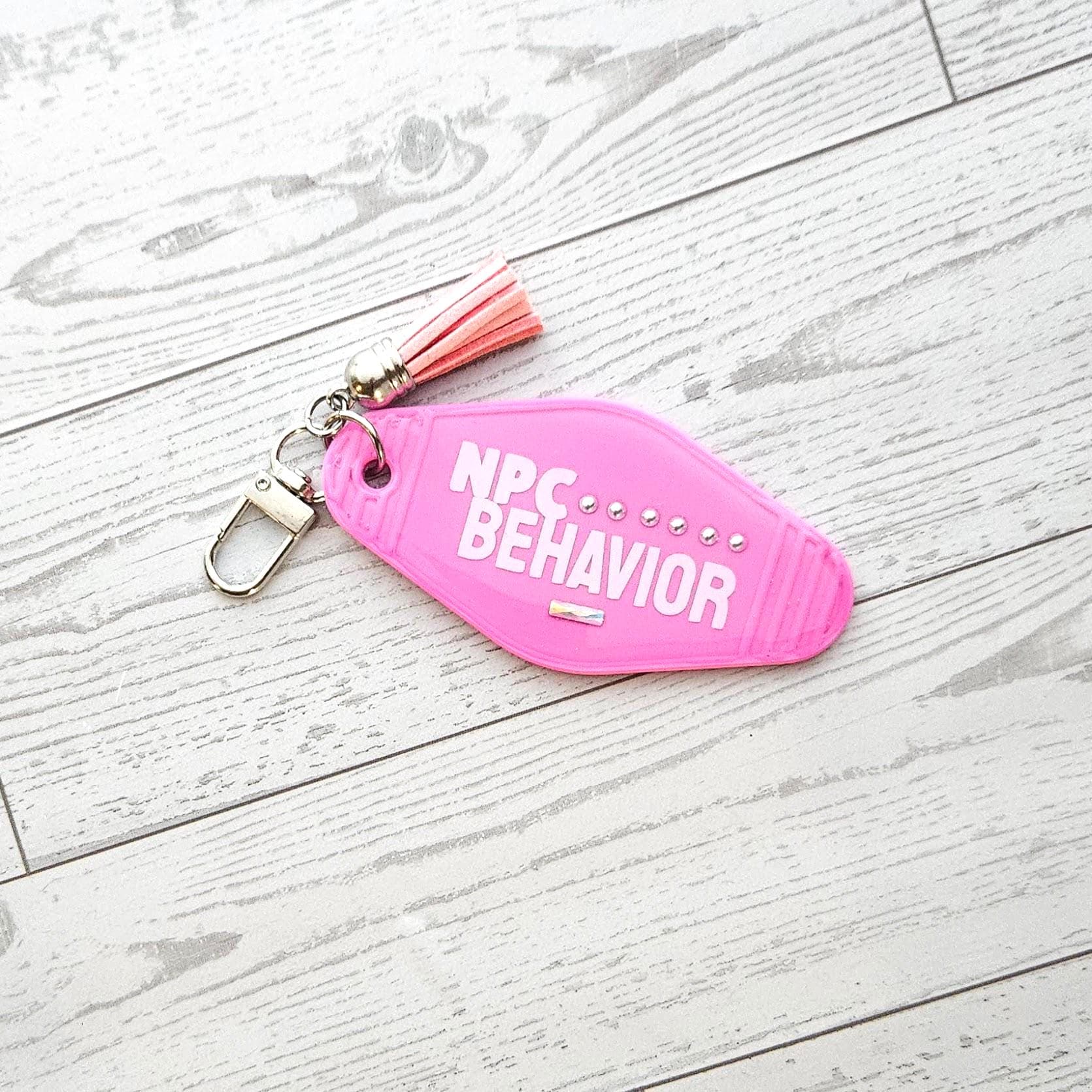 NPC Behavior Resin Motel Keychain, Funny Meme Bag Charm, Sarcastic Gift for Her - Image 10