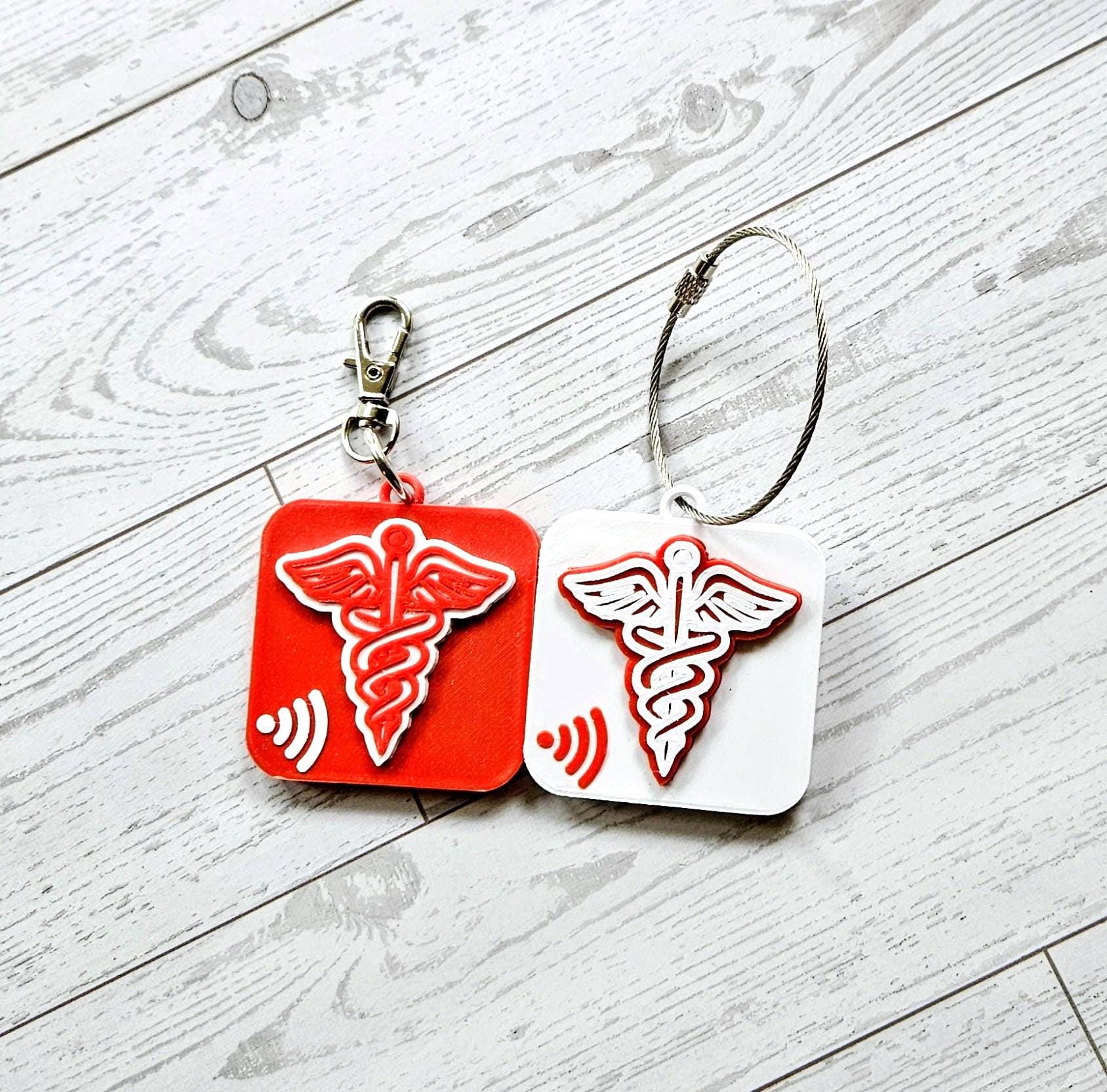 NFC Emergency Tag | 3D Printed Medical ID Keychain for Kids and Adults