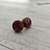 Hot Pink Wood Resin Heart Necklace and Earring Set | Handmade Jewelry