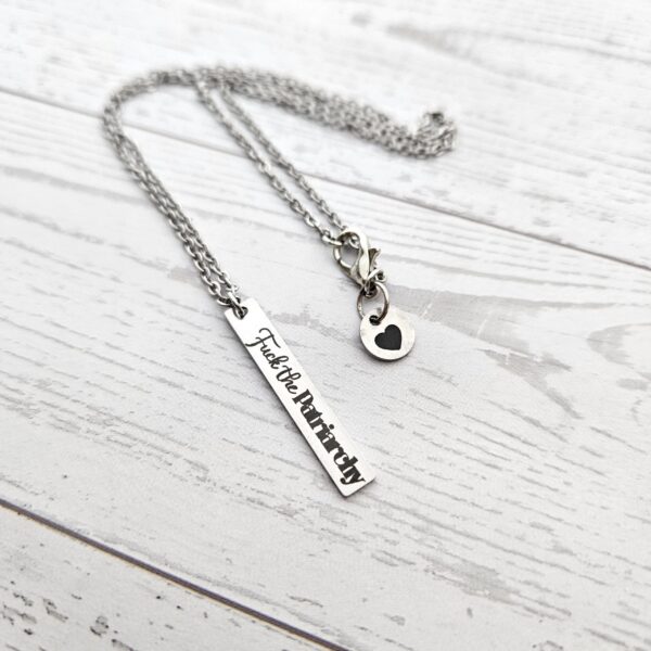 Activist Bar Necklace | Feminist, Anti-Patriarchy, Anti-Oligarchy | Stainless Steel · fs-1788655159123