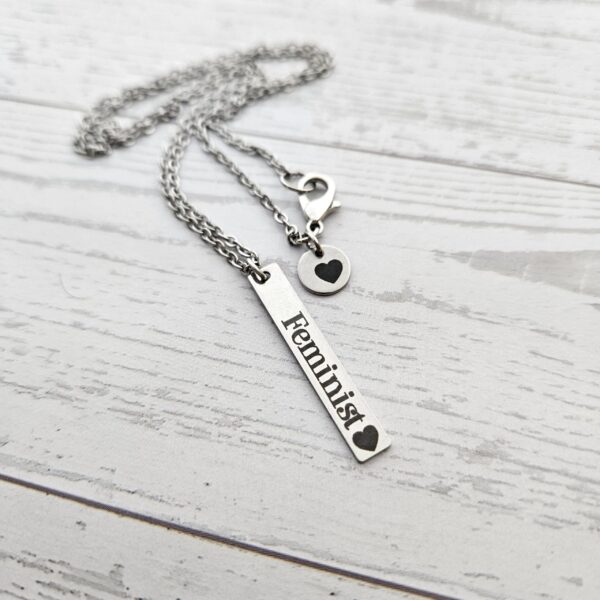 Activist Bar Necklace | Feminist, Anti-Patriarchy, Anti-Oligarchy | Stainless Steel · fs-1788655159123