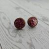 Hot Pink Wood Resin Heart Necklace and Earring Set | Handmade Jewelry