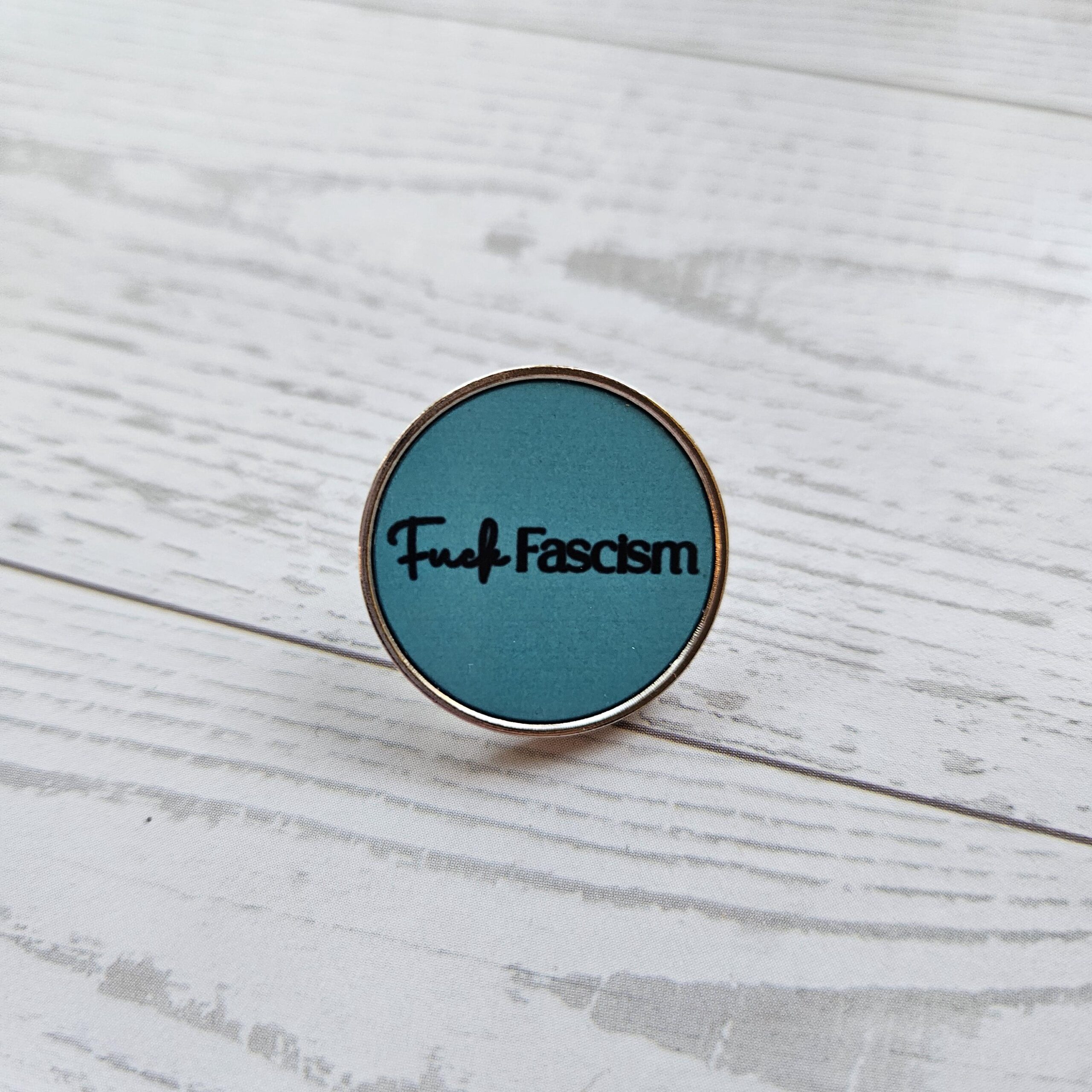 Fuck Fascism | Stainless Steel Protest Badge | Progressive Political Accessory