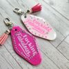 il_fullxfull.7880230443_hw76-1 Rhinestone Resin Motel Keychain: Hot Pink or Blush Glam Statement Accessory