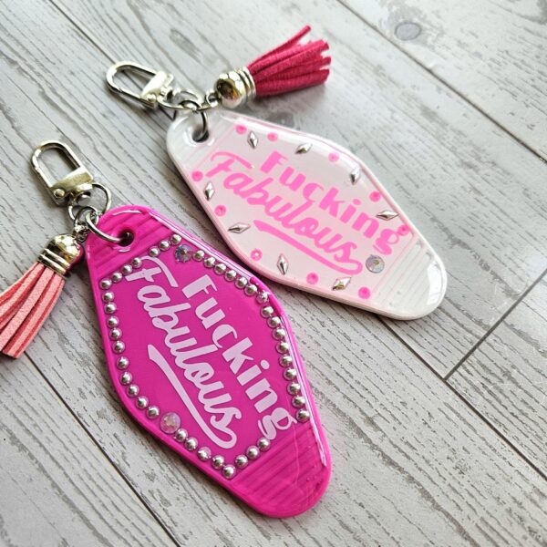 il_fullxfull.7880230443_hw76-1 Rhinestone Resin Motel Keychain: Hot Pink or Blush Glam Statement Accessory