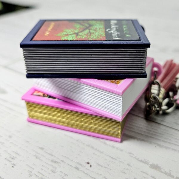 il_fullxfull.7881715590_l2mp-2 Custom Mini Book Bag Charm, Bookish Keychain, Personalized Reader Gift