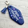 il_fullxfull.7882997233_1cue Main Character Motel Keychain | Retro Hotel Tag, Rhinestone Tassel Charm