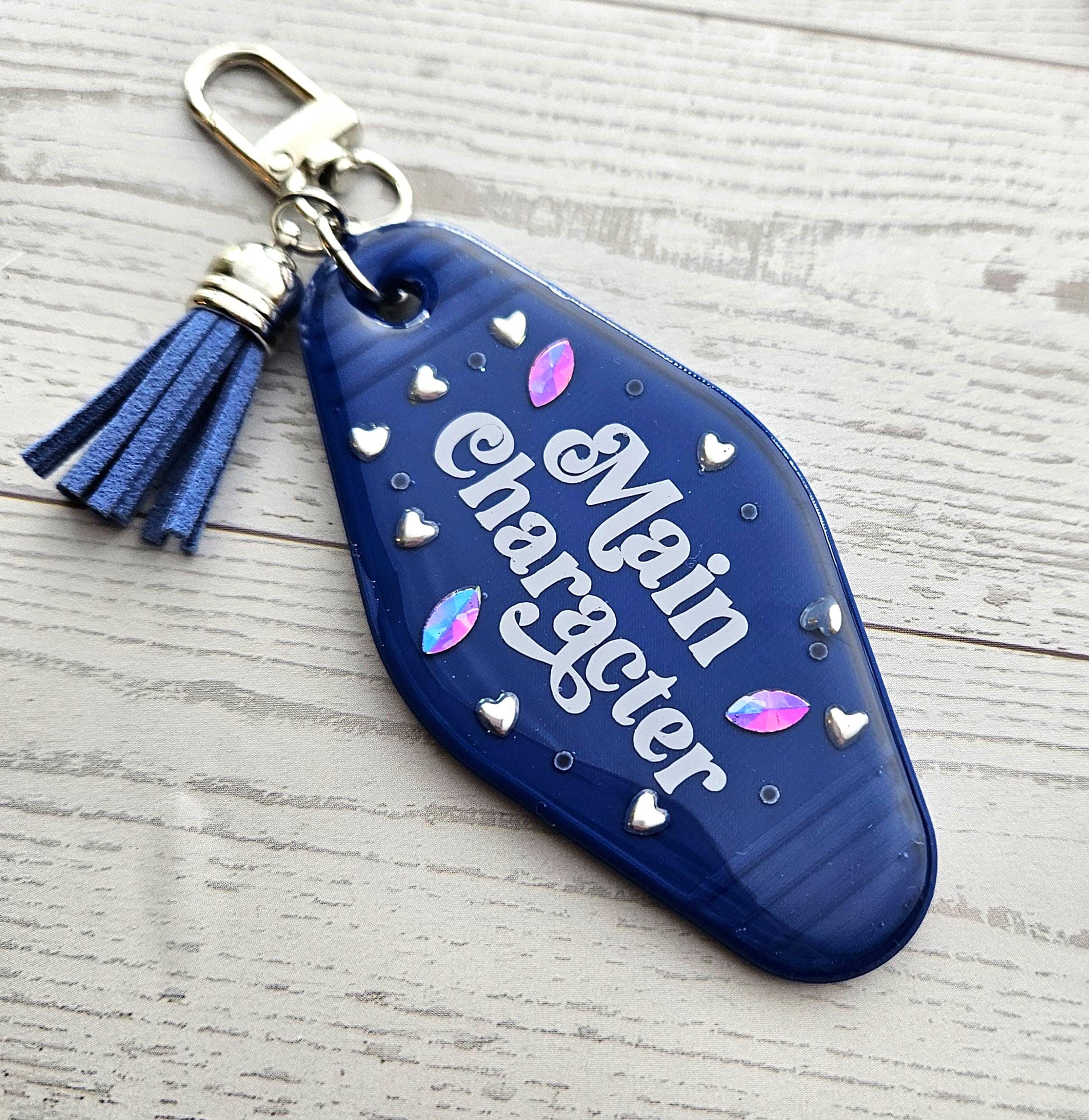 Main Character Motel Keychain | Retro Hotel Tag, Rhinestone Tassel Charm - Image 4