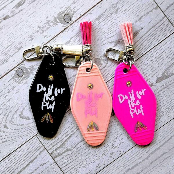 il_fullxfull.7906178735_nmt8 Retro Motel Keychain | Do It For the Plot | Rhinestones, Tassel Accent