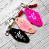 il_fullxfull.7906182937_prtd Retro Motel Keychain | Do It For the Plot | Rhinestones, Tassel Accent