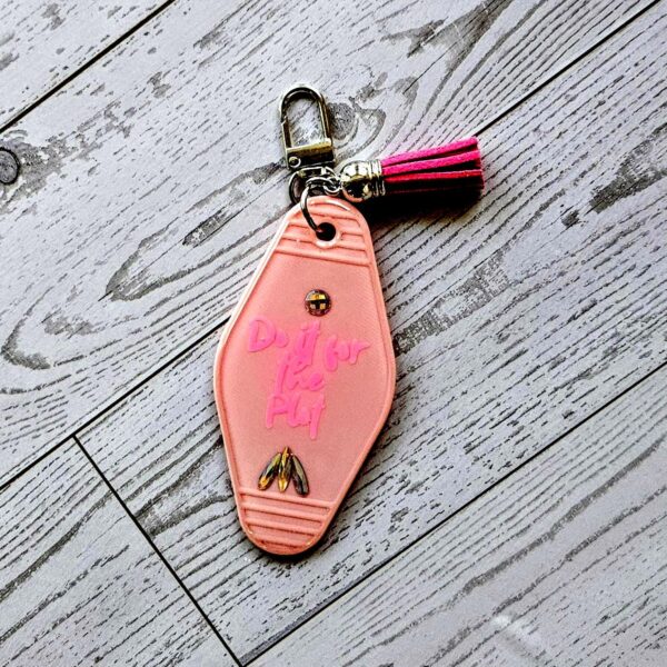 il_fullxfull.7906185673_ffdo Retro Motel Keychain | Do It For the Plot | Rhinestones, Tassel Accent