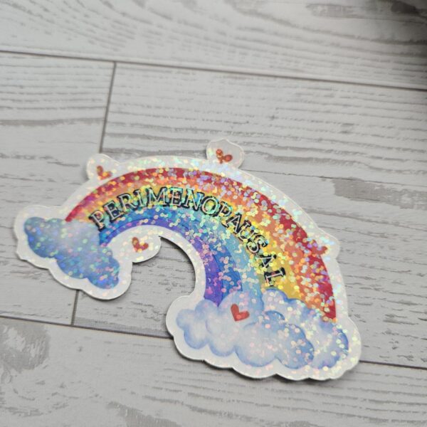 Perimenopause Holographic Sticker Hot Flash Humor Midlife Gift