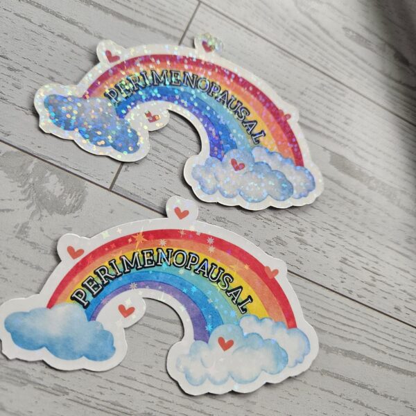Perimenopause Holographic Sticker Hot Flash Humor Midlife Gift