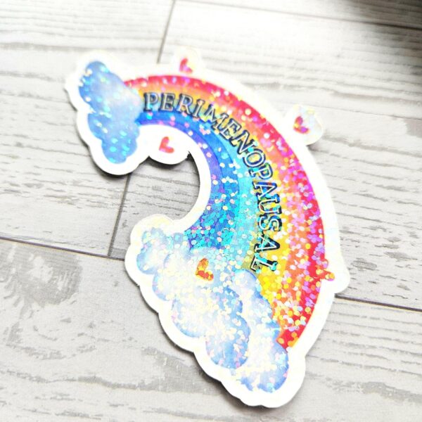 Perimenopause Holographic Sticker Hot Flash Humor Midlife Gift