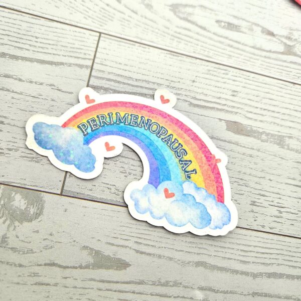 Perimenopause Holographic Sticker Hot Flash Humor Midlife Gift