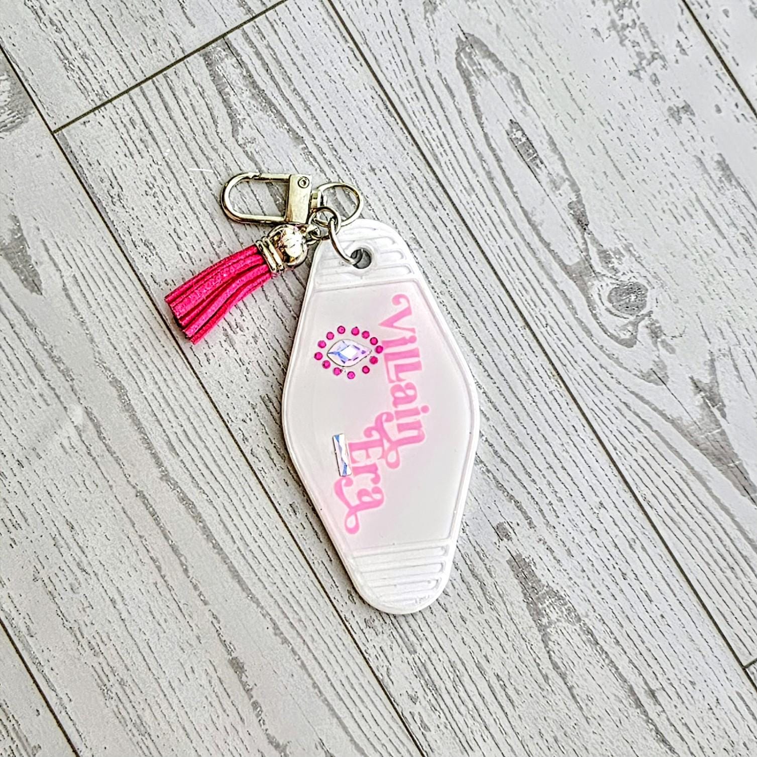 Villain Era Motel Keychain | Rhinestone Evil Eye Bag Charm Gift for Her - Image 3