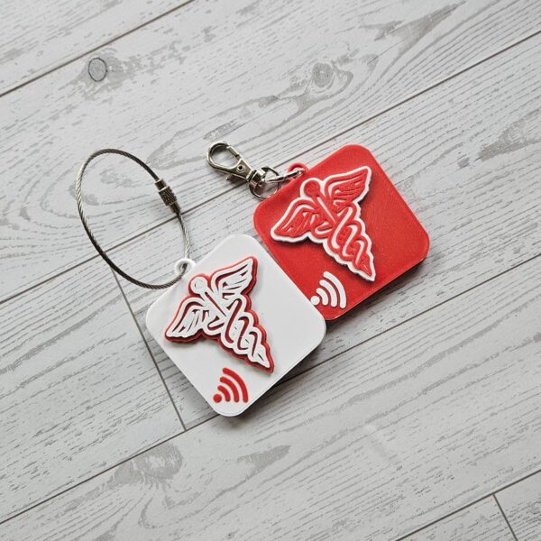 il_fullxfull.7912343627_hani NFC Emergency Tag | 3D Printed Medical ID Keychain for Kids and Adults
