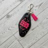 il_fullxfull.7915641241_g84p Pink Pony Club Motel Keychain with Crystals — Black Pink Rhinestone Bag Charm