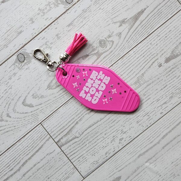 il_fullxfull.7915695983_cv0l Pink Pony Club Motel Keychain — White Pink Rhinestone Tassel Bag Charm