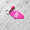 il_fullxfull.7915707817_1eyl Pink Pony Club Motel Keychain — White Pink Rhinestone Tassel Bag Charm
