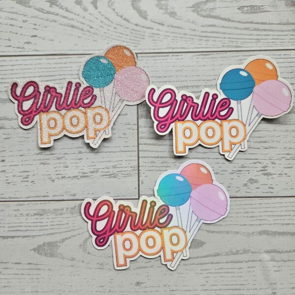 Girlie Pop Lollipop Sticker Holographic Glitter Matte Coquette Decal