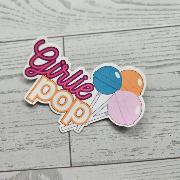 Girlie Pop Lollipop Sticker Holographic Glitter Matte Coquette Decal
