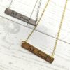 Anti-Fascist Bar Necklace, Stainless Steel Resistance Jewelry - Activist Gift, Leftist Political Pendant, Punk Engraved Charm
