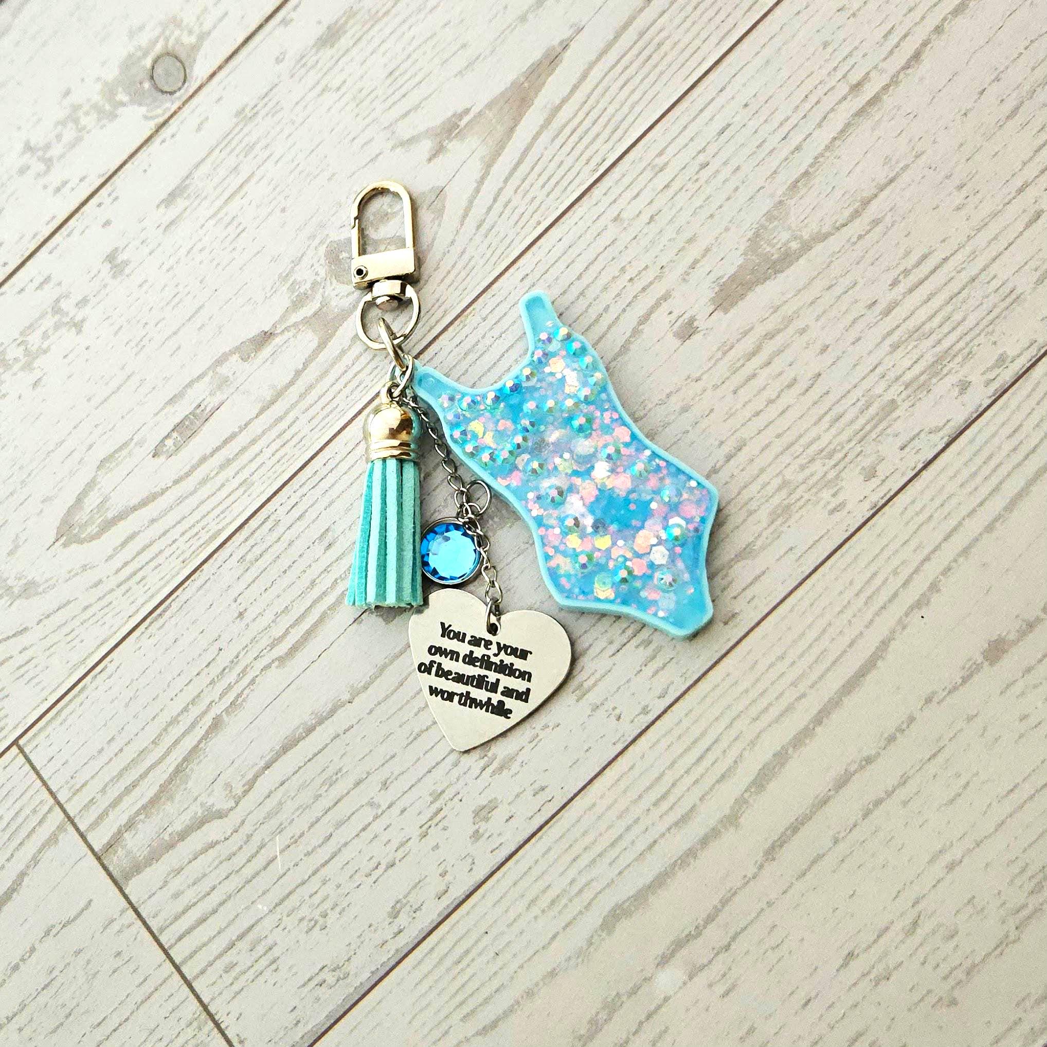 Showgirl Era Bodysuit Keychain – Glitter Resin Bag Charm, quote accessory - Image 4