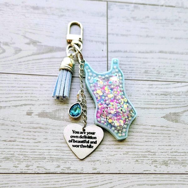 il_fullxfull.7629606141_g0d8 Showgirl Era Bodysuit Keychain – Glitter Resin Bag Charm, quote accessory
