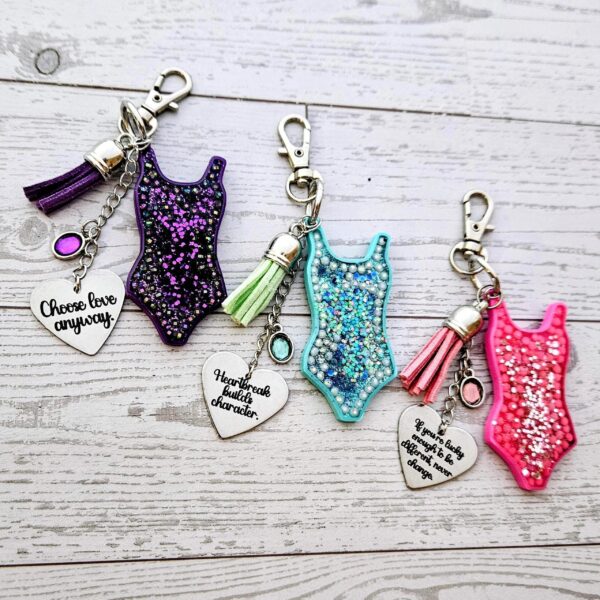il_fullxfull.7629609387_3onh Showgirl Era Bodysuit Keychain – Personalized Rhinestone Bag Charm, Pink Blue or Purple